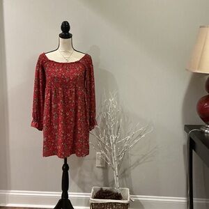 BeBop Red Floral Off-Shoulder Mini Dress